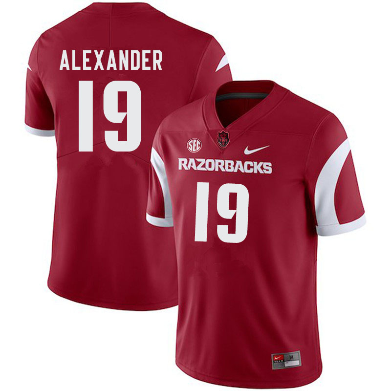 Men #19 Courtre Alexander Arkansas Razorbacks College Football Jerseys-Cardinal